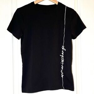 Armani Exchange Black Signature Script Logo Size M Street Style Quiet Luxury